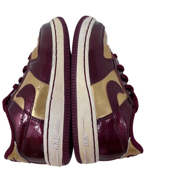 Y2K Nike Air Force 1 Low GS Iron Man Red Metallic Gold Sneakers Child Sz 9 Team - Picture 7 of 15